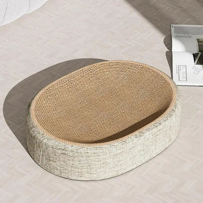 Oval Shape Cat Scratching Bed – Sisal Lounge Mat