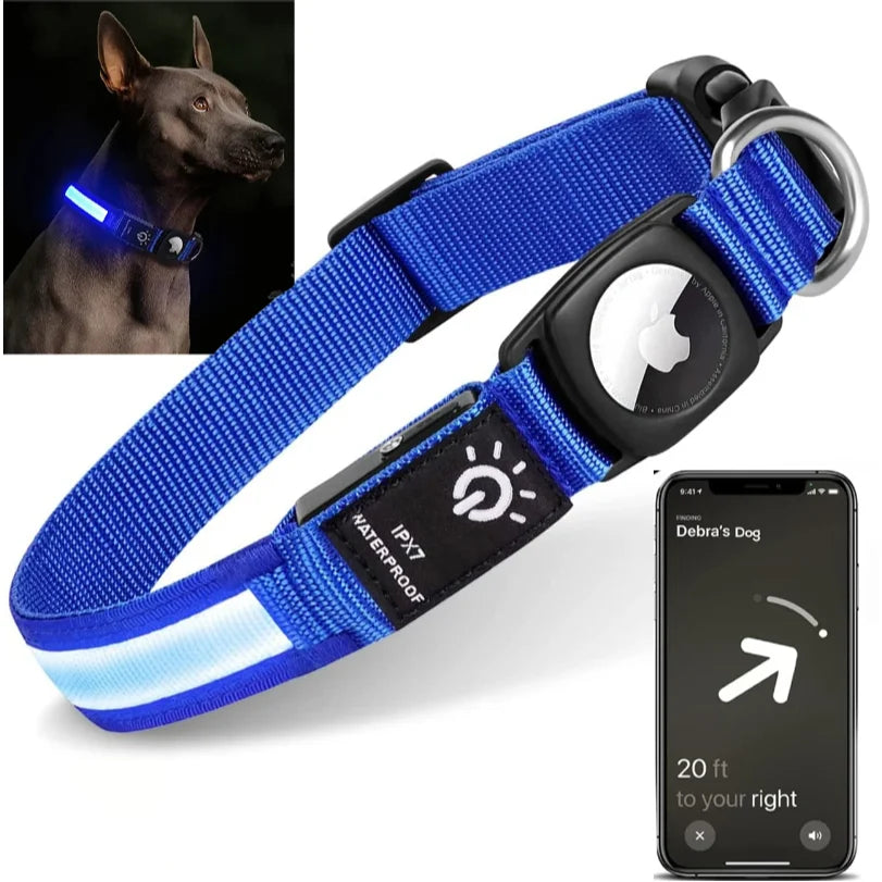 Apple AirTag LED Dog Collar by The Paw Prime