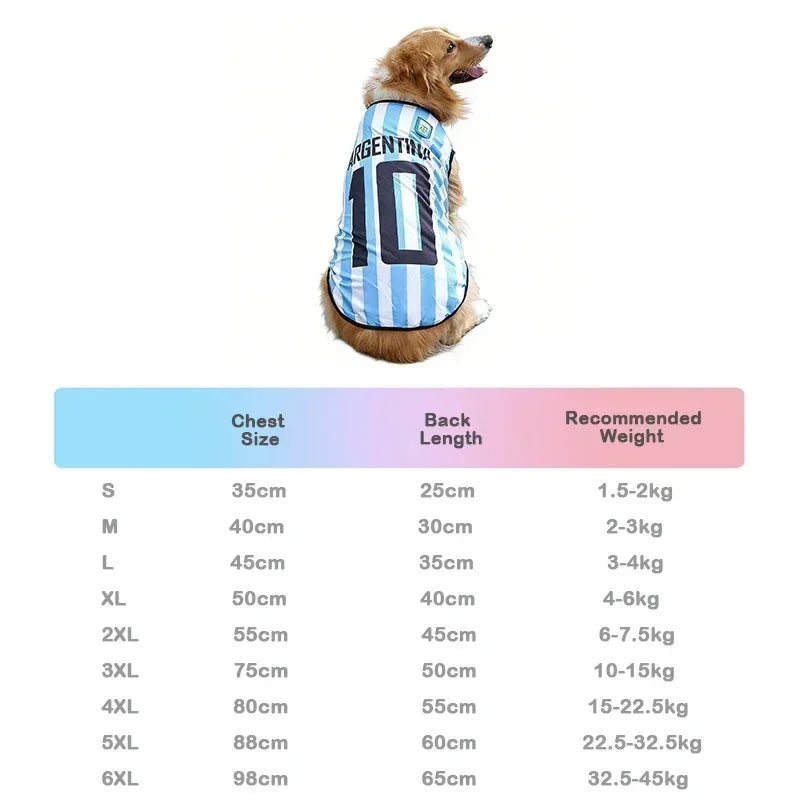 Breathable Mesh Pet Football Jersey — World Cup National Team Themed T-Shirt Vest for Dogs & Cats!