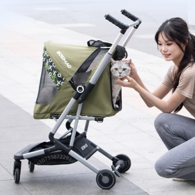 Portable Pet Stroller – Ultra-light & Foldable (Two Cats)