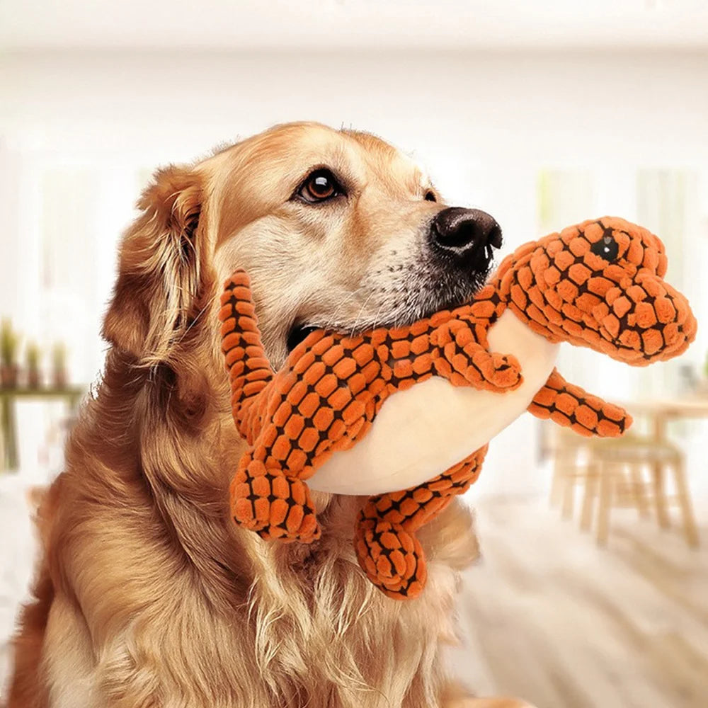 Plush Dinosaur Chew Toy for Small Dogs