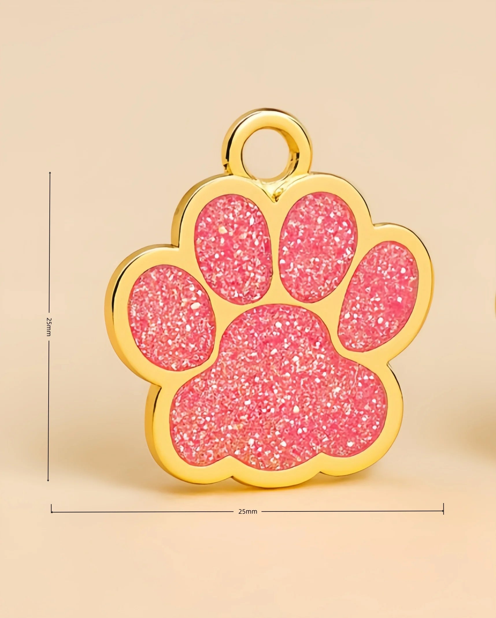 Pet ID Tags - Paw Glitter 1 Pack (Name + Phone)