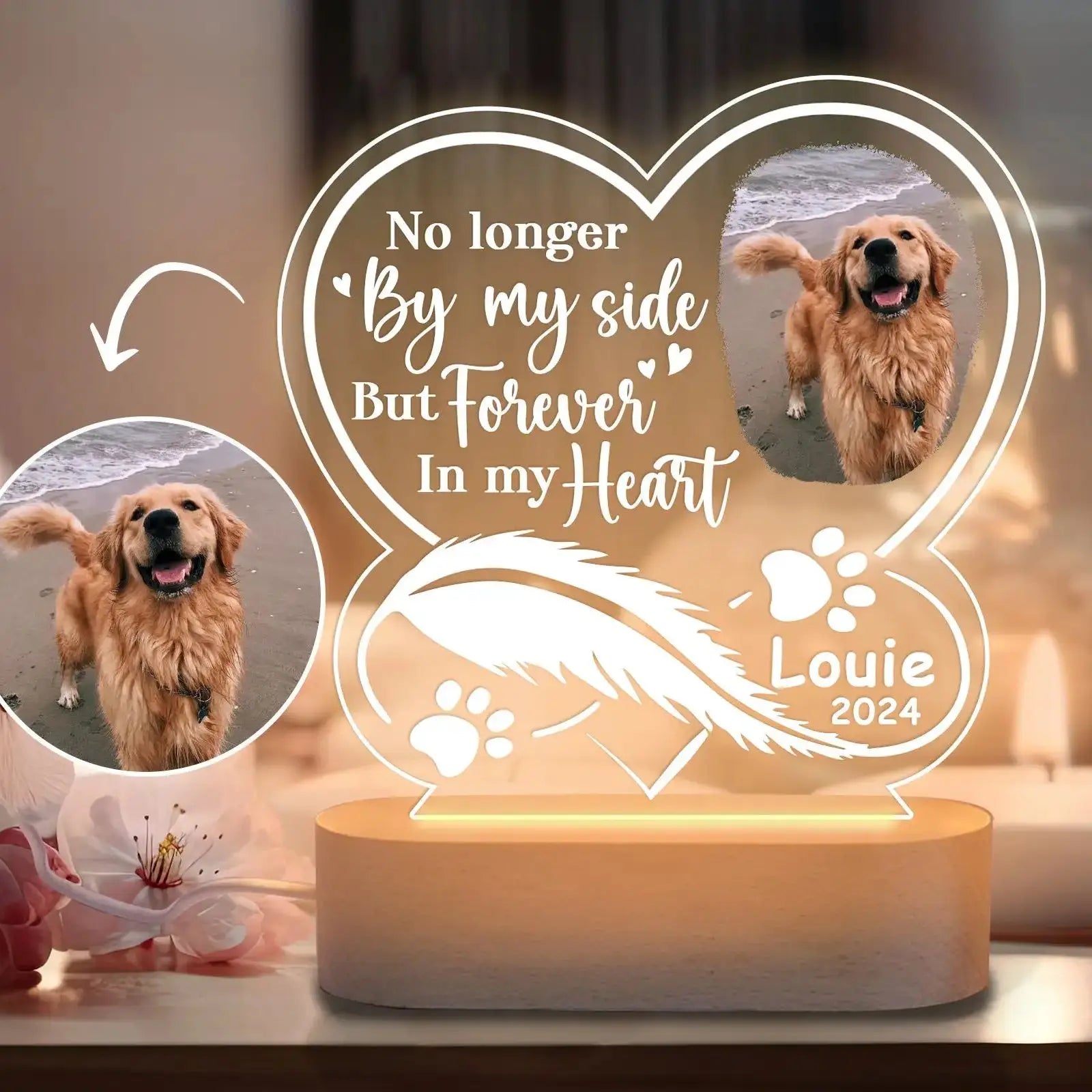 Custom Dog Photo Night Light Gift