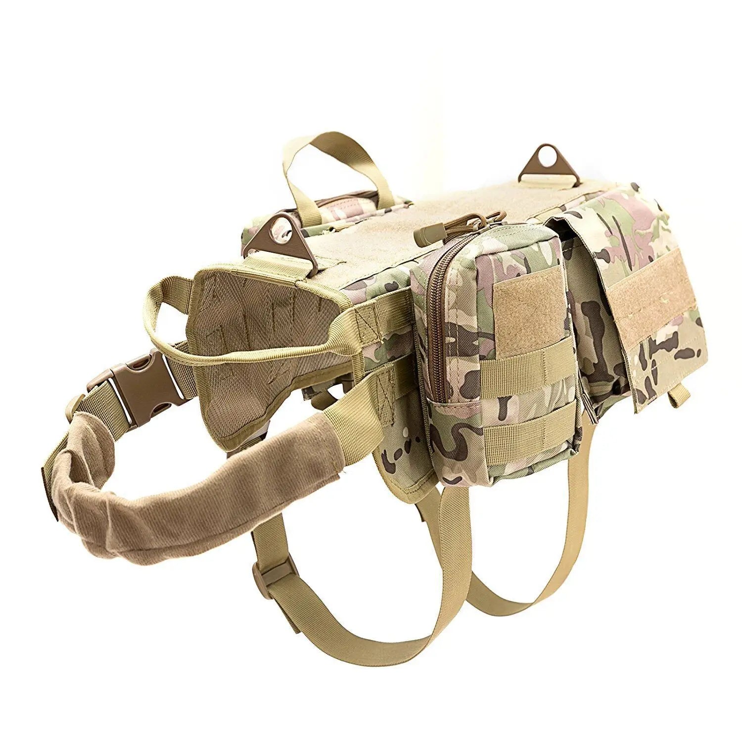 Camouflage Tactical Dog Harness & Training Vest — Built Tough for Adventure Pups!