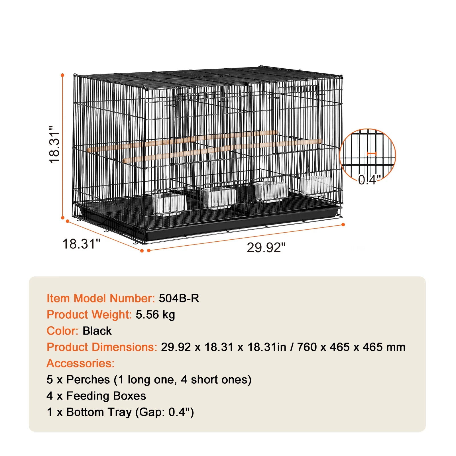 SucceBuy 30in Bird Cage with Divider