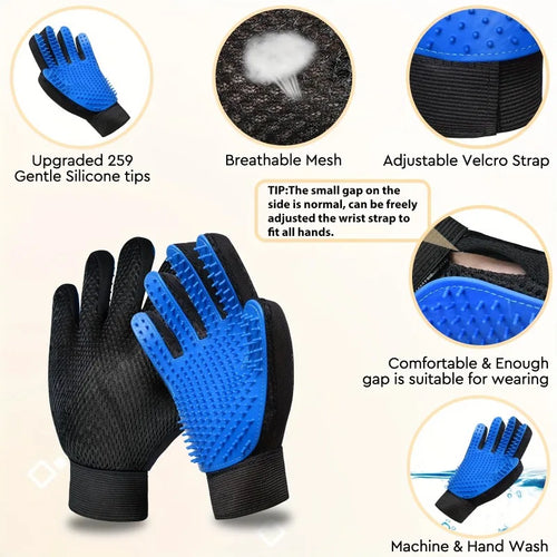 2-in-1 Pet Grooming Gloves Set