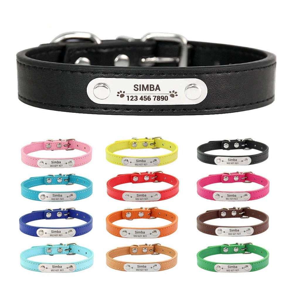 Personalized Engraved Leather Dog Collar — Stylish, Custom & Made to Last!