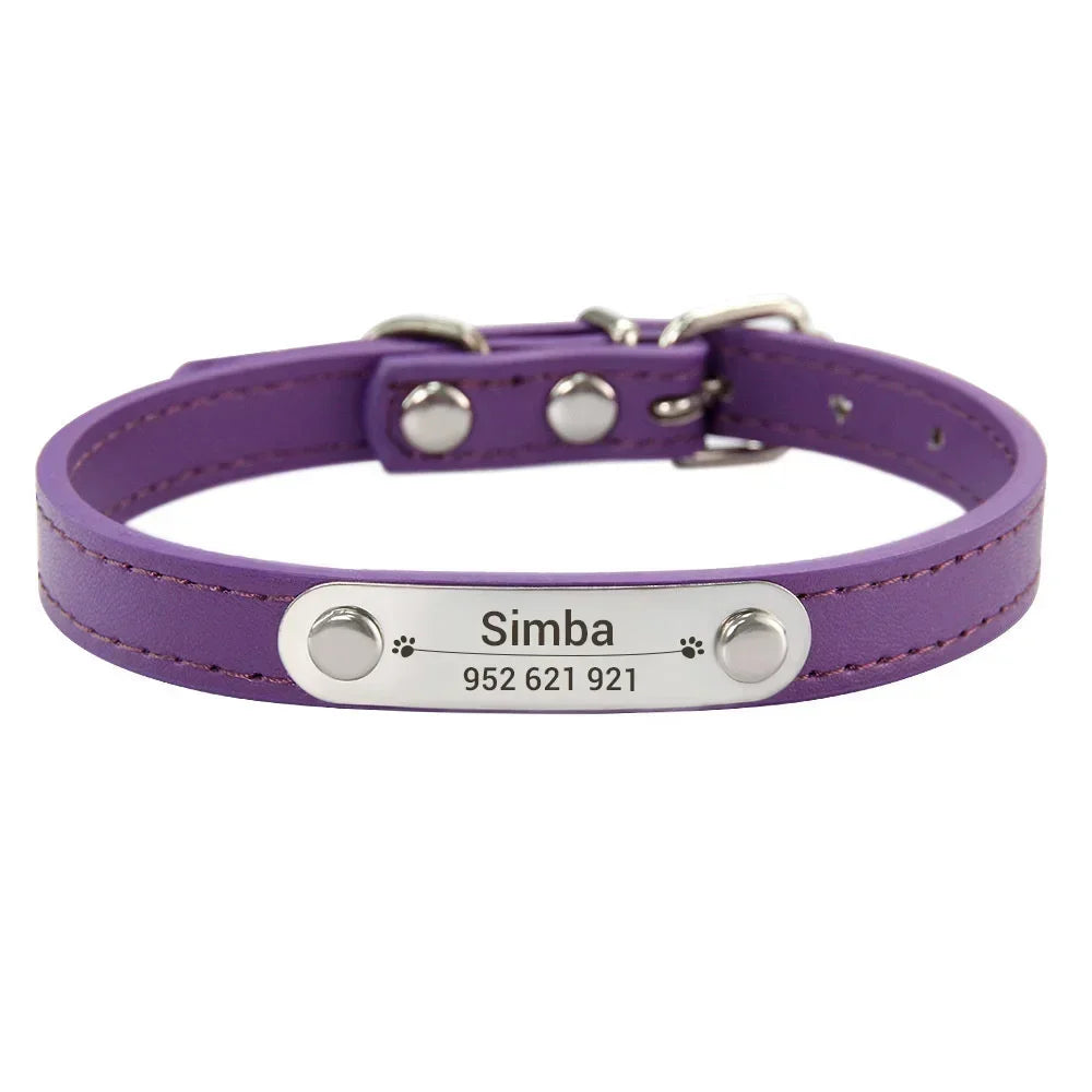 Personalized Engraved Leather Dog Collar — Stylish, Custom & Made to Last!