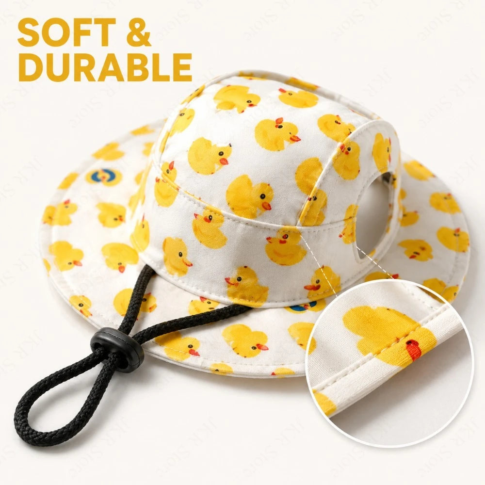 Adjustable Cute Print Dog Hat for Small & Medium Dogs