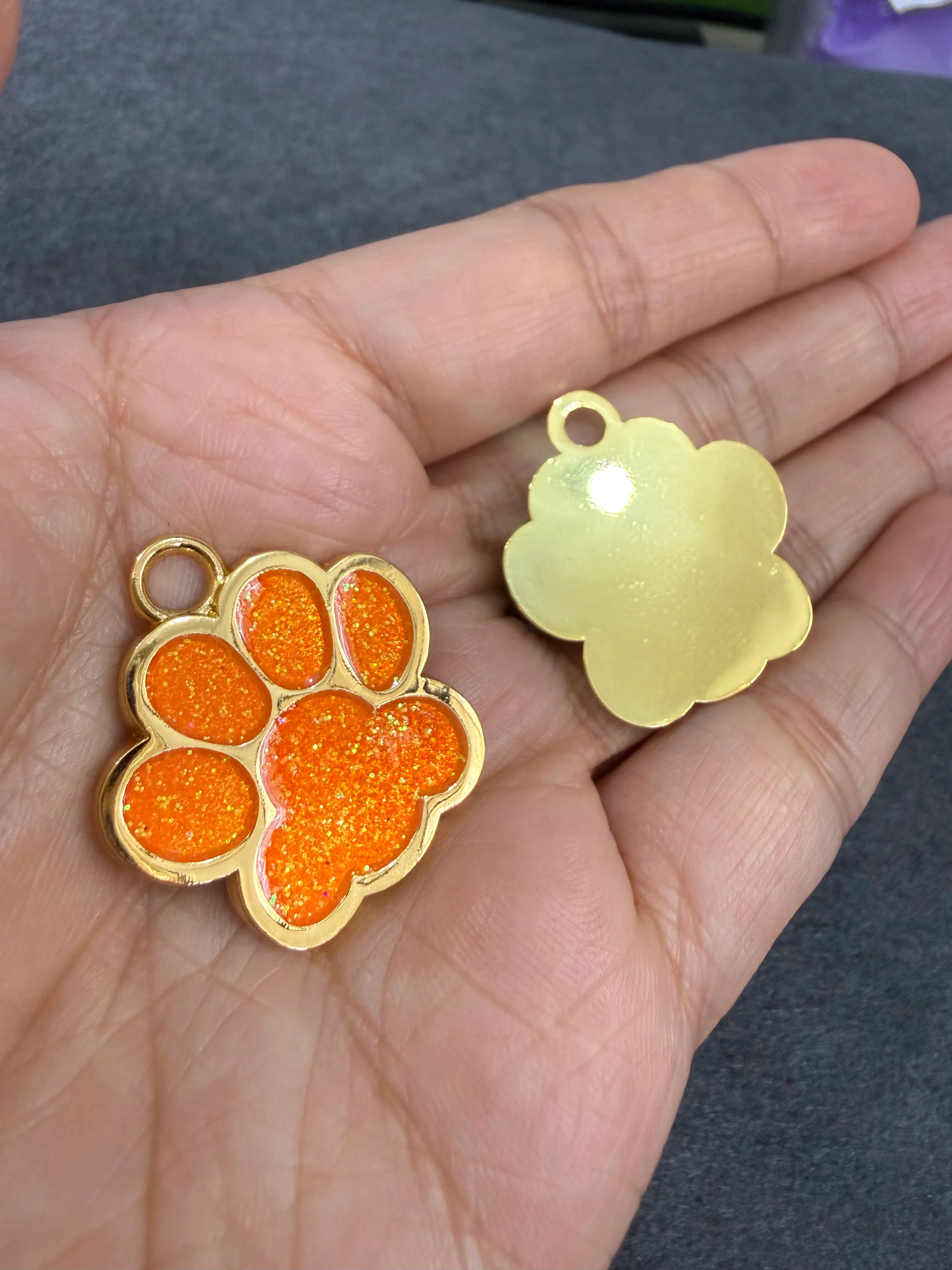 Pet ID Tags - Paw Glitter 1 Pack (Name + Phone)