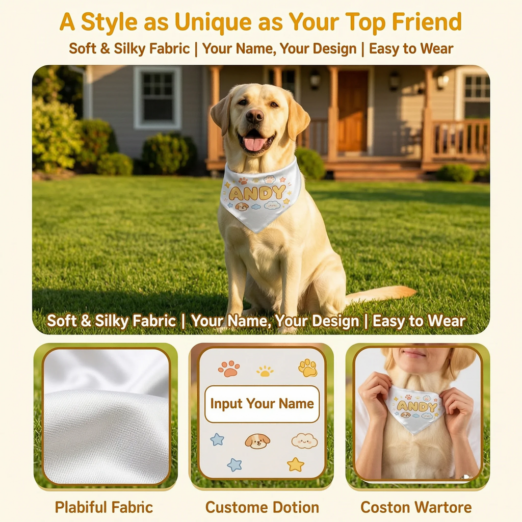 Custom Dog Bandana Puppy Bibs Scarf