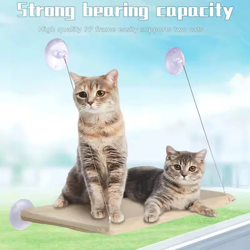 Window Hanging Cat Hammock Bed — Suction Cup Space-Saving Perch for All Seasons!