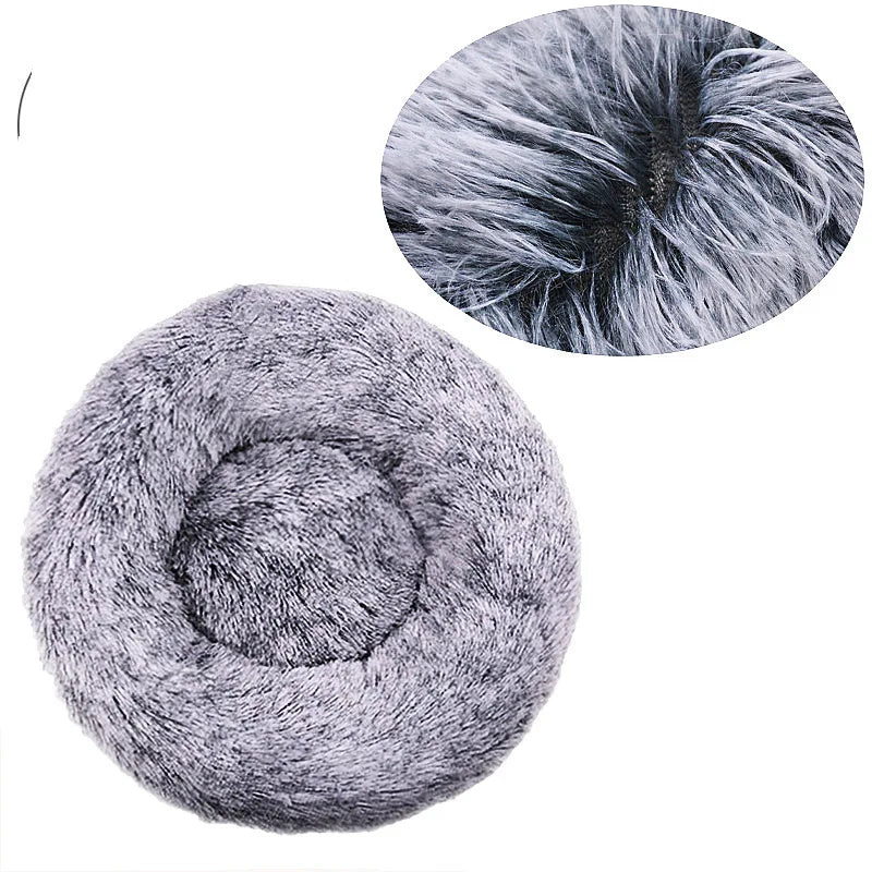 Round Plush Pet Bed — Super Soft Winter Warm Sleeping Bed for Dogs & Cats (6 Sizes, 40-90cm)!