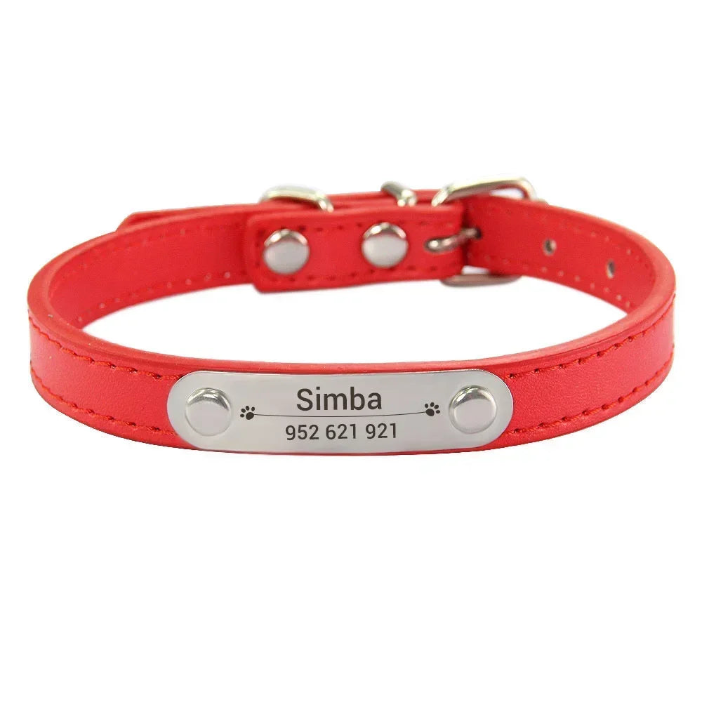 Personalized Engraved Leather Dog Collar — Stylish, Custom & Made to Last!