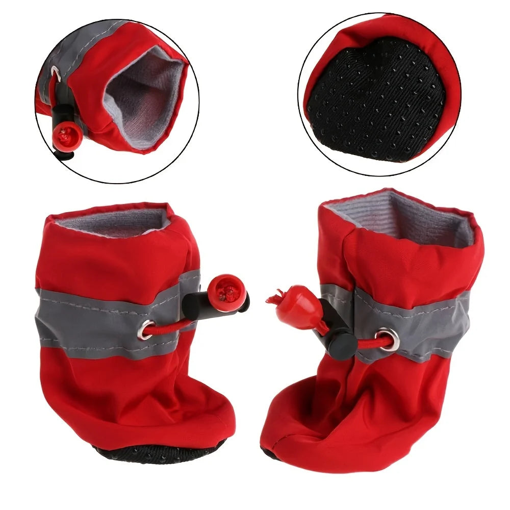 4pcs Water-Resistant Dog Shoes (Small Dogs)