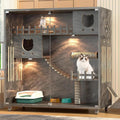Wooden Cat Cage Indoor with Wheels — Large Condo