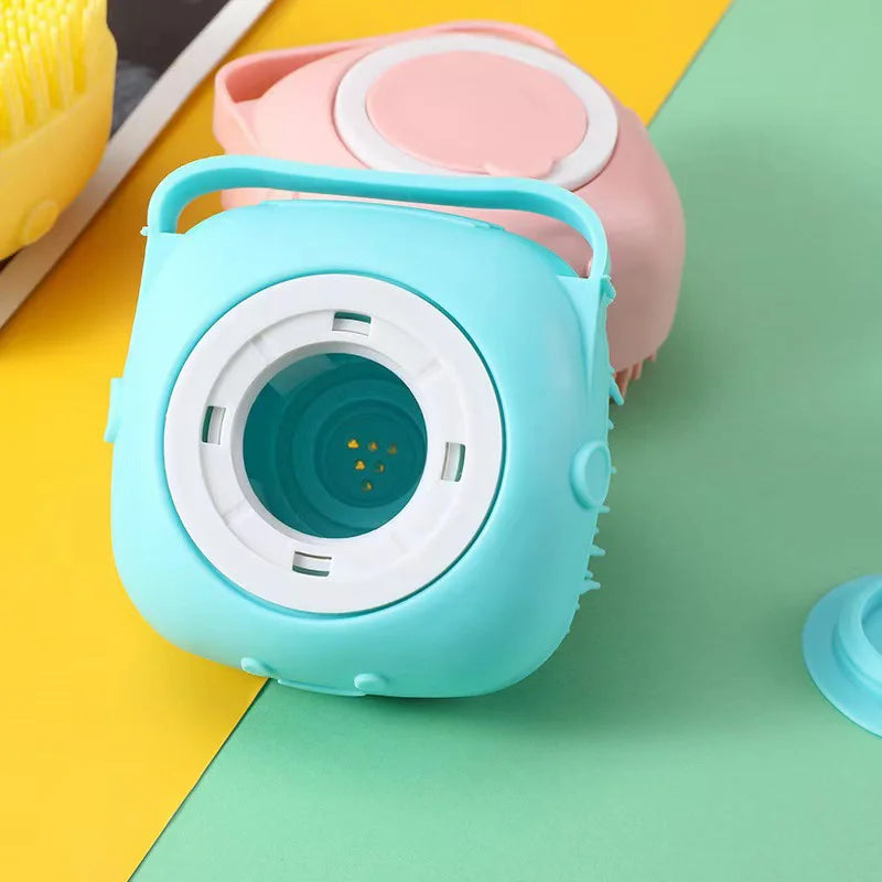 Silicone Pet Bathing Brush with Shampoo Dispenser