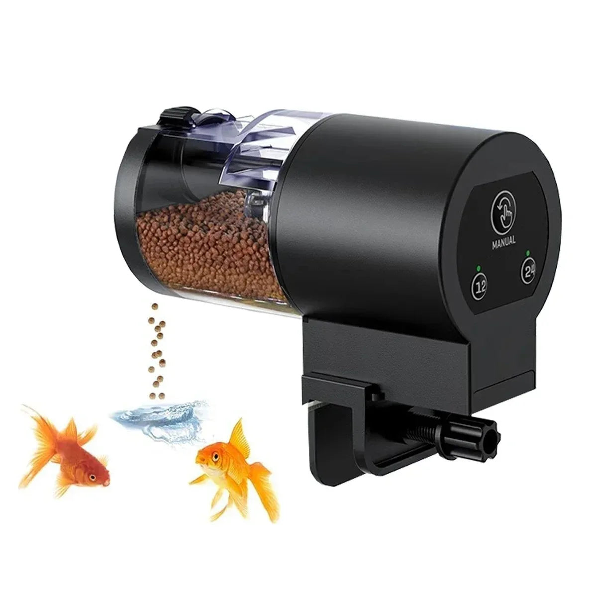 Automatic Fish Feeder With Timer — IP66 Waterproof | 100ml Auto Food Dispenser for Fish & Turtles
