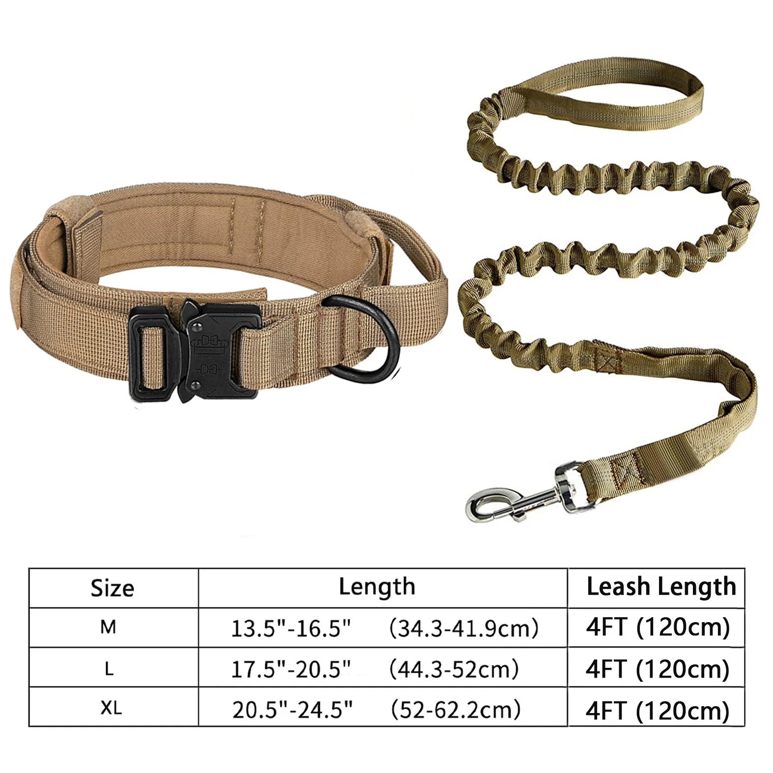 Tactical Dog Collar & Leash Set with Handle