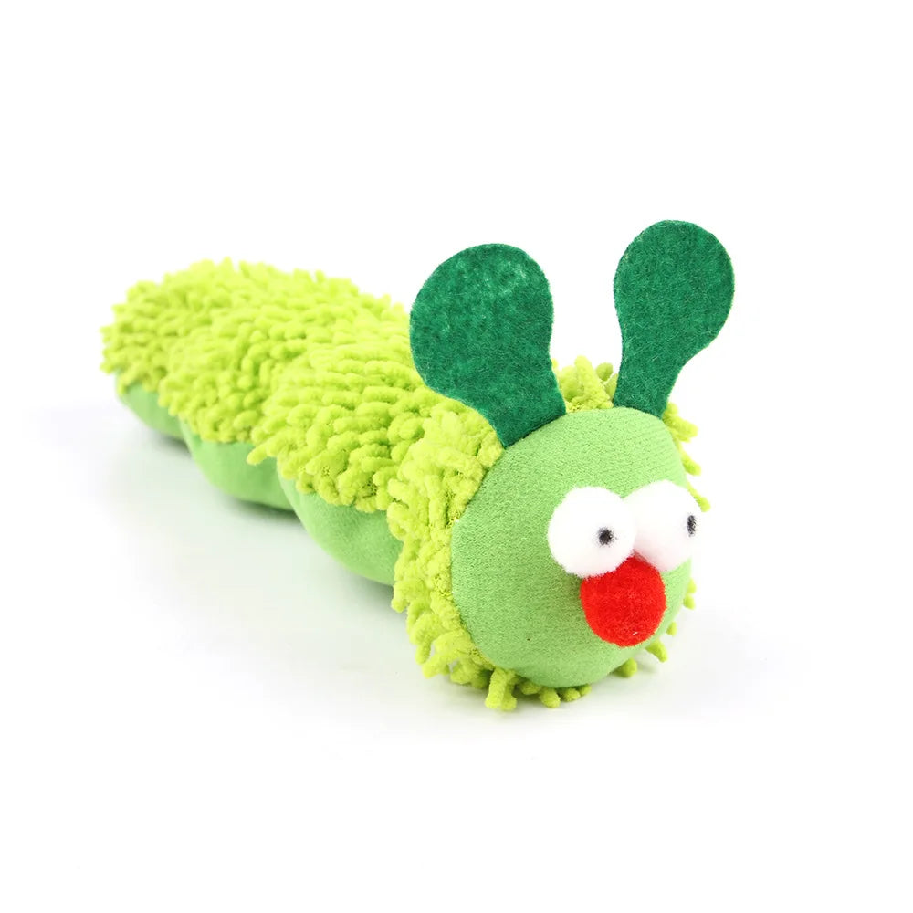 Caterpillar Catnip & Silvervine Molar Toy — Interactive Cat Teaser for Clean Teeth & Wild Play!
