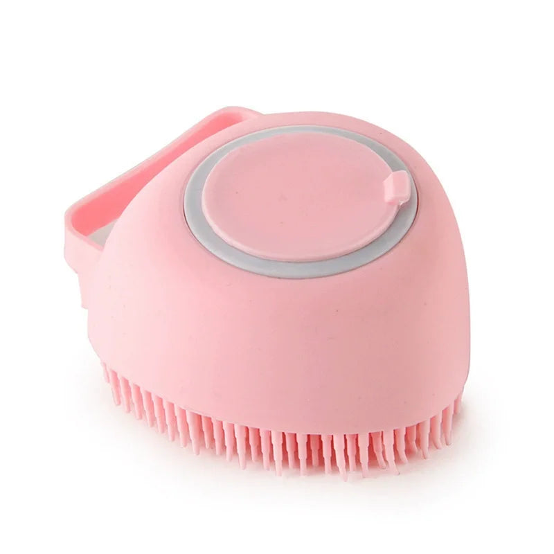 Dog Bathing Brush & Shampoo Dispenser — Soft Silicone Massage Brush for Dogs & Cats!