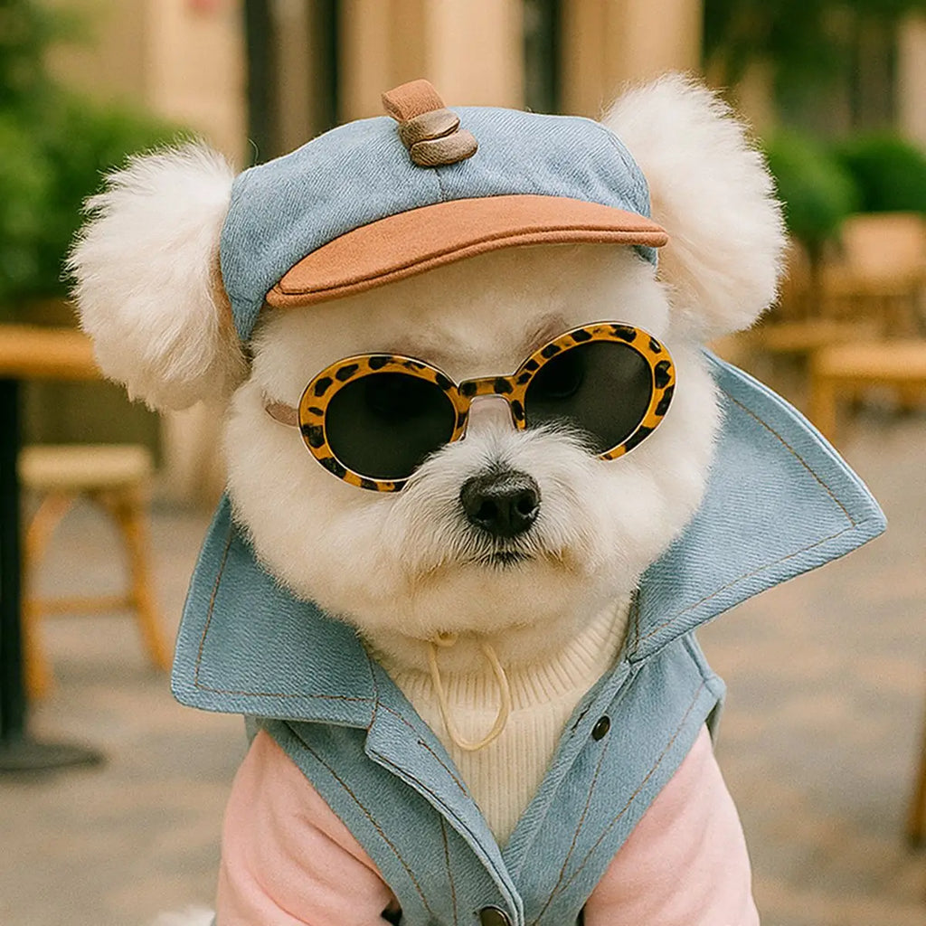 Two-Piece Pet Sun Hat & Sunglasses Set