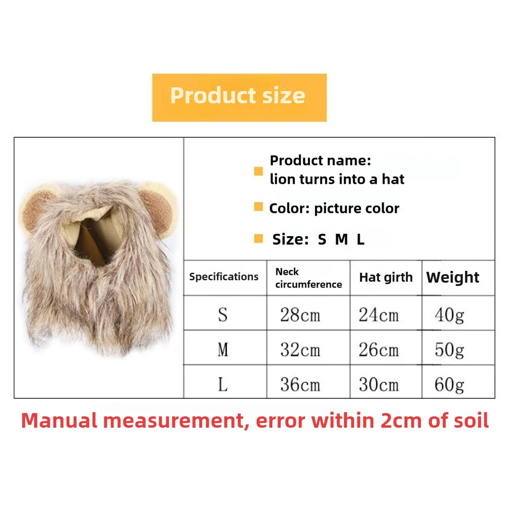 Lion Mane Wig for Cats & Small Dogs