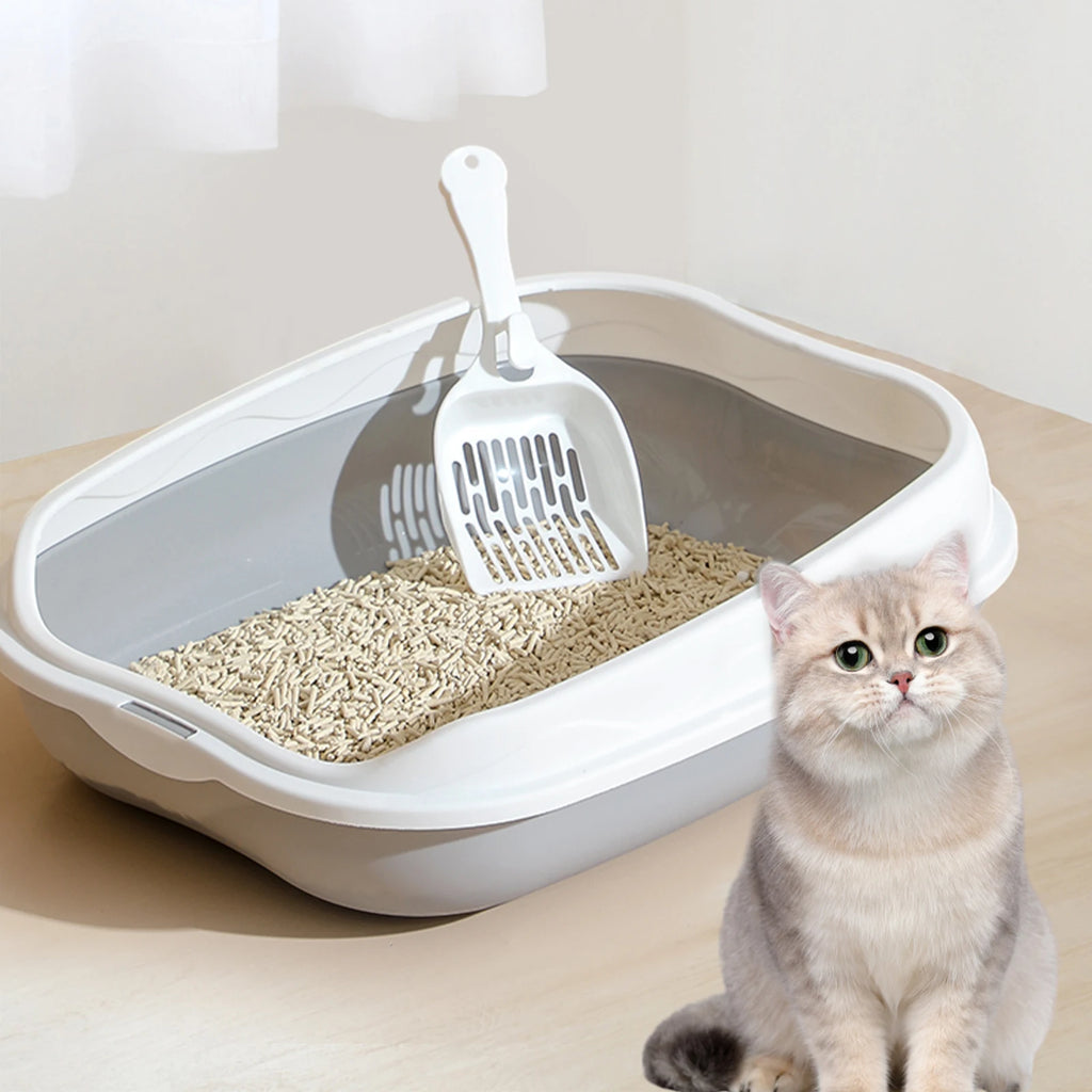 Semi-enclosed Cat Litter Box with Large Space