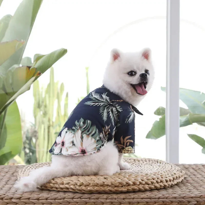 Hawaiian Style Chiffon Dog Shirt