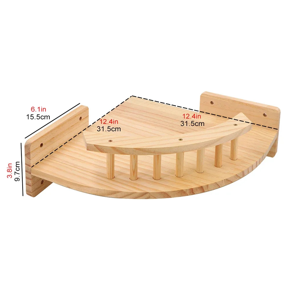 Wooden Cat Climbing Shelves (Wall Mounted)