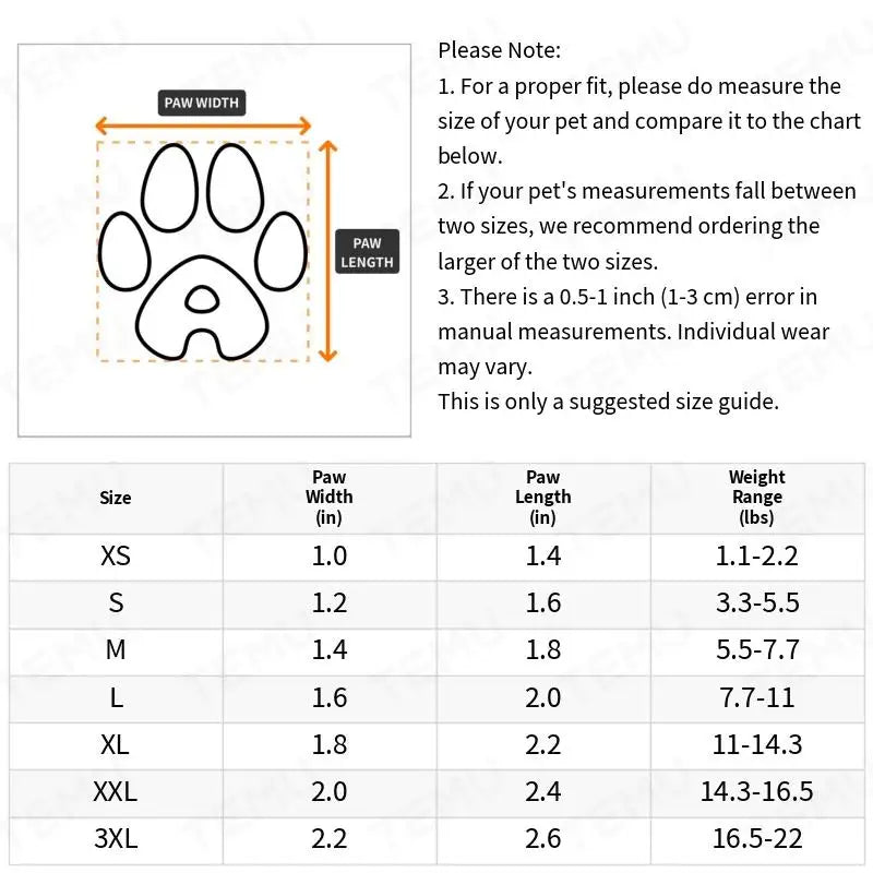 4pcs Water-Resistant Dog Shoes (Small Dogs)