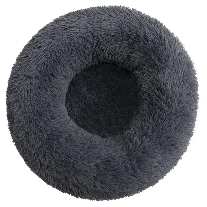 Round Plush Pet Bed — Super Soft Winter Warm Sleeping Bed for Dogs & Cats (6 Sizes, 40-90cm)!