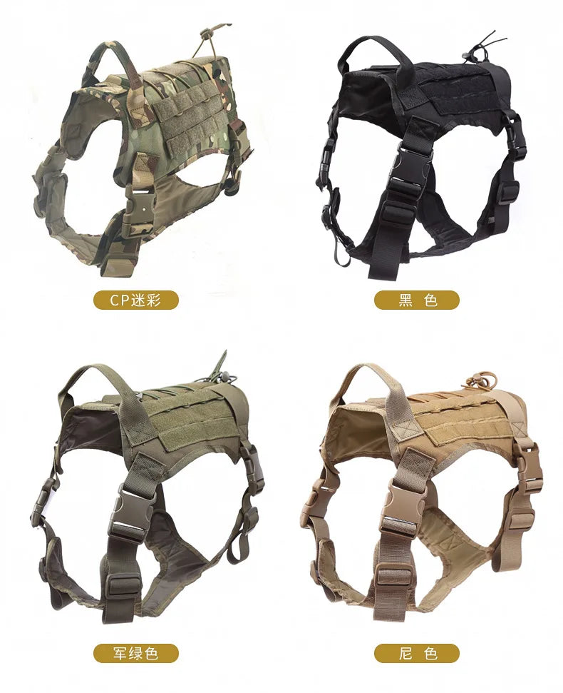 Camouflage Tactical Dog Harness & Training Vest — Built Tough for Adventure Pups!