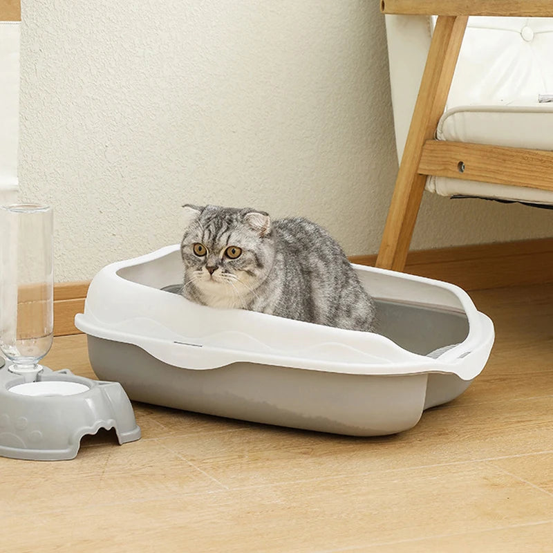 Semi-enclosed Cat Litter Box with Large Space