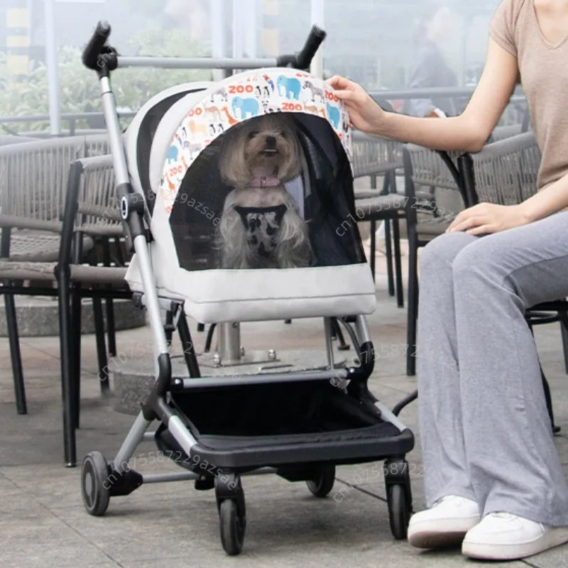 Portable Pet Stroller – Ultra-light & Foldable (Two Cats)