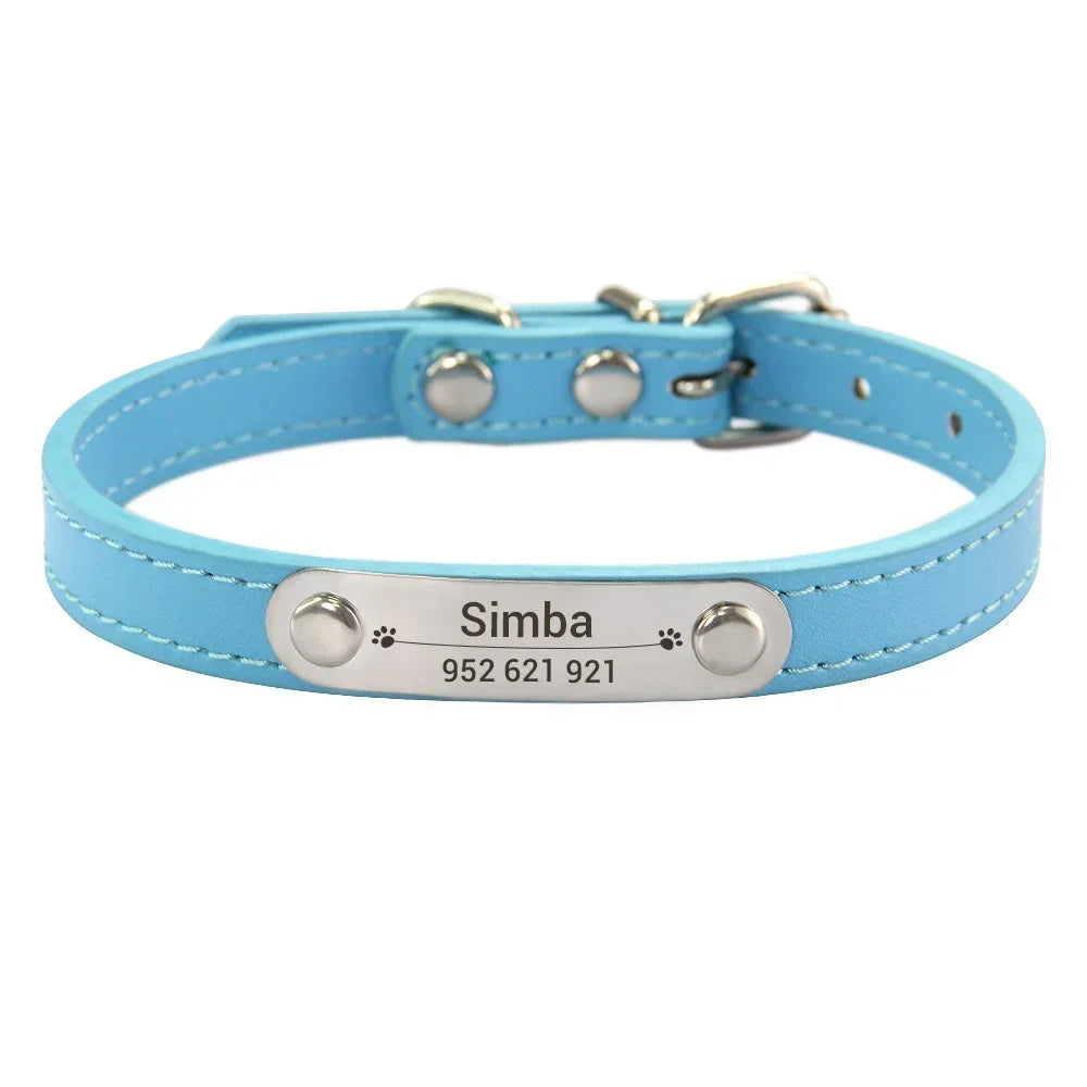 Personalized Engraved Leather Dog Collar — Stylish, Custom & Made to Last!