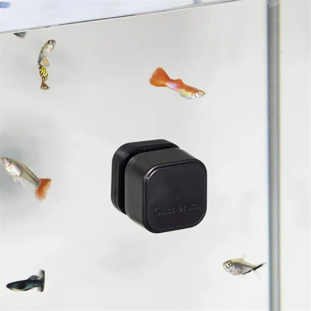 Magnetic Aquarium Glass Cleaner — Mini Algae Scraper Brush for Spotless Fish Tanks!
