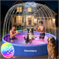 Foldable Dog Pool with Sprinkler & LED Light