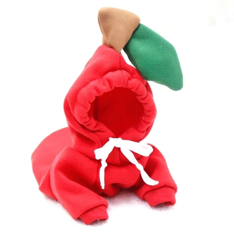 Fruit Print Fleece Hoodie for Small Pets