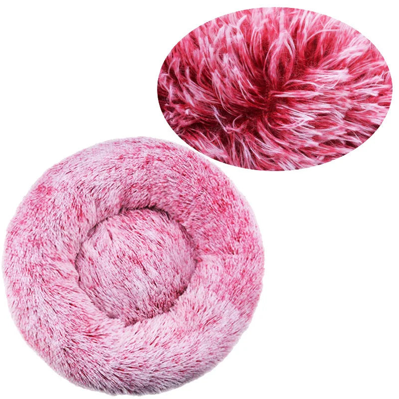 Round Plush Pet Bed — Super Soft Winter Warm Sleeping Bed for Dogs & Cats (6 Sizes, 40-90cm)!