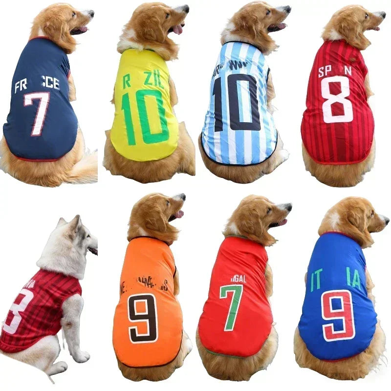 Breathable Mesh Pet Football Jersey — World Cup National Team Themed T-Shirt Vest for Dogs & Cats!