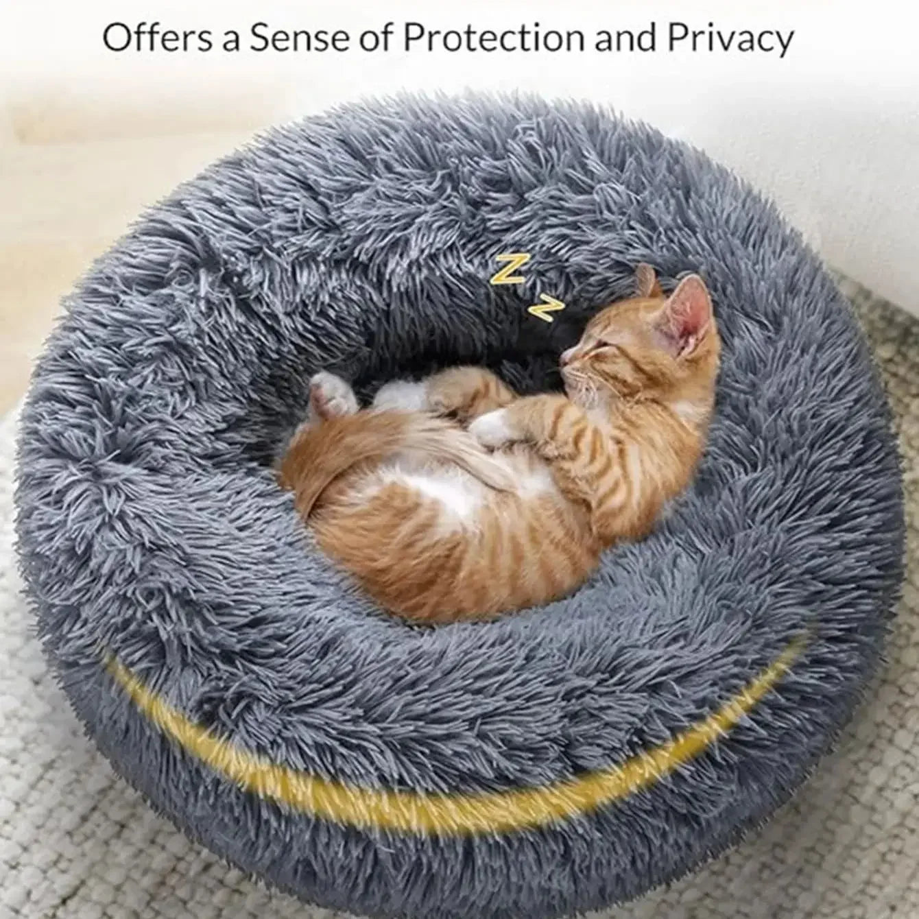 Round Plush Pet Bed — Super Soft Winter Warm Sleeping Bed for Dogs & Cats (6 Sizes, 40-90cm)!