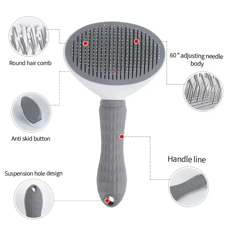 Self-Cleaning Pet Brush & Dematting Comb for Dogs & Cats — Grooming Made Easy!